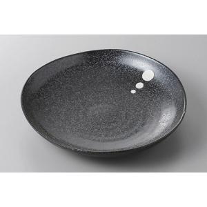 皿 ドット黒6.0皿 丸盛皿 19cm おしゃれ 和食器 業務用 美濃焼 22a337-25｜shikisaionline