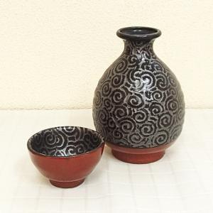 徳利 銀彩唐草 黒 5合ボトル 陶器 日本酒 おしゃれ 業務用 美濃焼