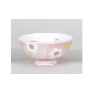 子供用 ご飯茶碗 陶器 リボン猫ピンク茶碗 おしゃれ 和食器 業務用