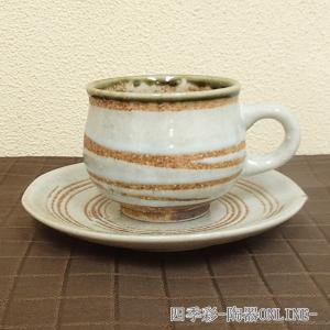 コーヒーカップ ソーサー 灰釉ライン 和陶器 おしゃれ 業務用 美濃焼  22d72445-409