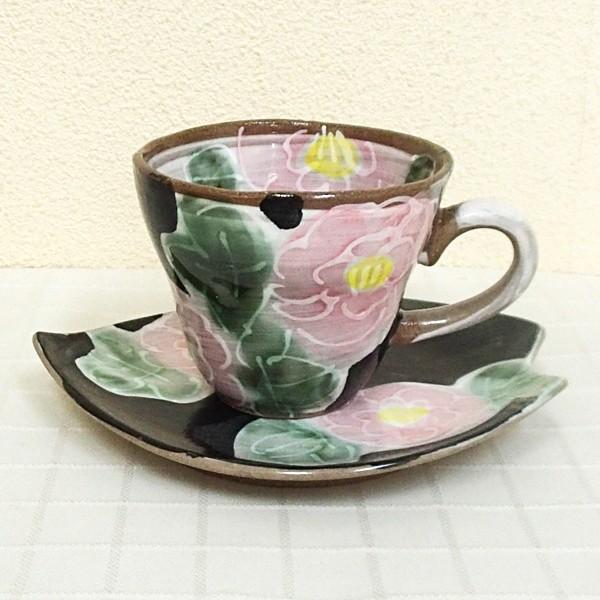 コーヒーカップ ソーサー 赤い牡丹 和陶器 おしゃれ 美濃焼 業務用 24a791-18