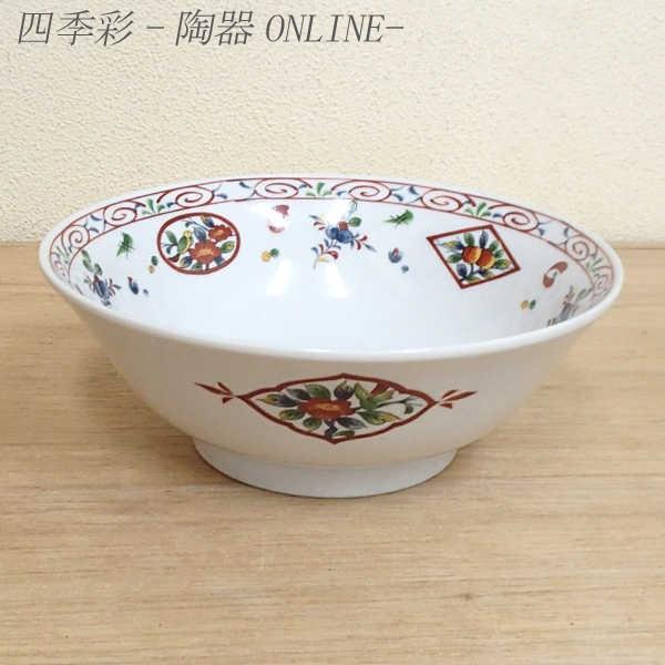 丼 ラーメン鉢 ラーメン丼 唐草赤絵花鳥6.3丼 おしゃれ 中華食器 業務用 美濃焼 24a846-...