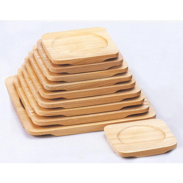 木製受け台 グラタン皿や鉄板料理の木製鍋敷き 丸型用内径17.5cm 白木  23b423-10