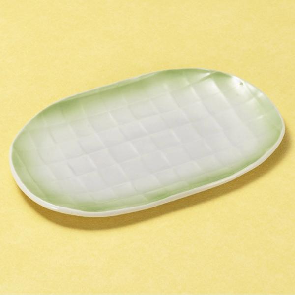 皿 楕円皿 ヒワ吹格子小判多用皿 11cm おしゃれ 和食器 業務用 美濃焼 22d27811-58...