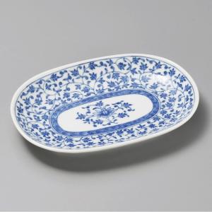 皿 楕円皿 21cm 8インチプラター 餃子皿 鳳凰 おしゃれ 中華食器 業務