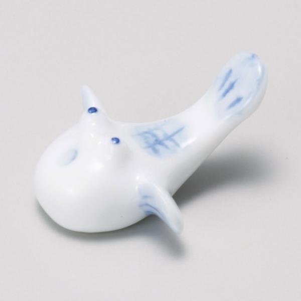 箸置き フグ 青 おしゃれ 和食器 業務用 美濃焼 22d45247-459