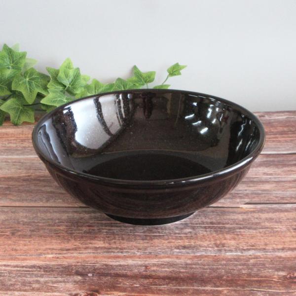 ラーメン丼 丼 特大サイズ 丸玉渕8.0丼 25cm 黒 新中華 おしゃれ 業務用 中華食器 美濃焼...