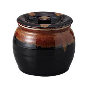 つぼ 漬物 蓋付きカメ 天目金流し5号蓋物 業務用 和食器 美濃焼 23y52914-581