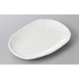 森山窯　白釉　楕円皿 皿 取り皿 ケーキ皿 白釉楕円皿 18cm フルーツ皿 おしゃれ 和食器 業務