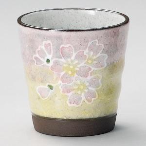 焼酎カップ 一珍桜ロックカップ ピンク 陶器 フリーカップ おしゃれ 和食器 業務用 美濃焼 22d35229-579｜shikisaionline