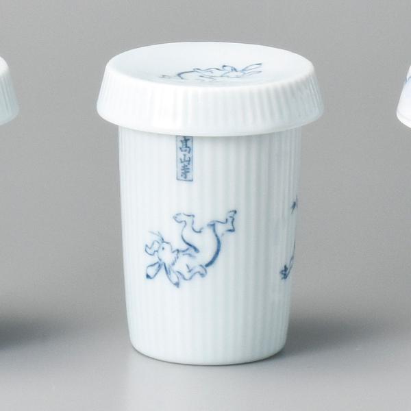 ヒレ酒カップ 鳥獣戯画 相撲の図 ふぐ ひれ酒 酒器 おしゃれ 業務用 美濃焼 25d34406-4...