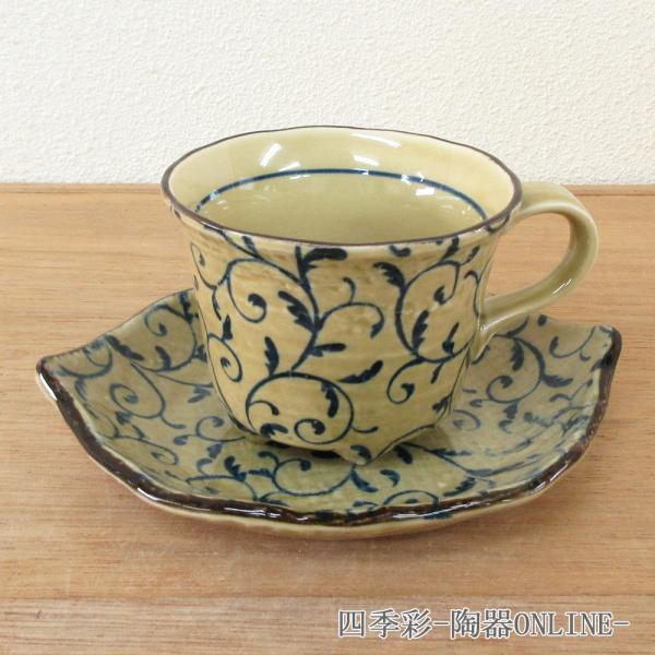 コーヒーカップ ソーサー つる草 和陶器 業務用 和陶器 カフェ食器 美濃焼 25d65746-40...