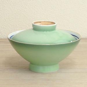 蓋つき煮物椀 緑彩金牡丹 おしゃれ 和食器 業務用 美濃焼 23b280-13