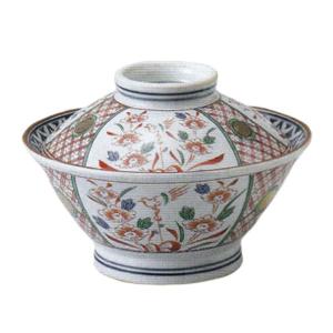 蓋つき煮物椀 緑彩金牡丹 おしゃれ 和食器 業務用 美濃焼 23b280-13