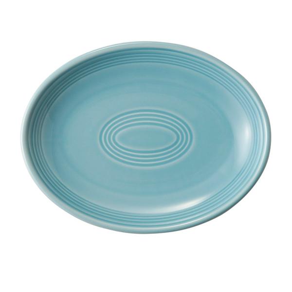 皿 楕円皿 24cmプラター ターコイズブルー オービット パスタ皿 おしゃれ 洋食器 業務用 美濃...