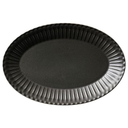 皿 大皿 楕円皿 31.5cmプラター クリスタルブラック ストーリア おしゃれ 洋食器 業務用 美...