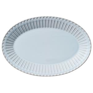 皿 大皿 楕円皿 31.5cmプラター シャビーブルー  おしゃれ 洋食器 業務用 美濃焼｜shikisaionline