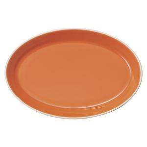 皿 大皿 楕円皿 29.5cmオーバルプラター オレンジ パシオン おしゃれ 業務用 洋食器 美濃焼｜shikisaionline