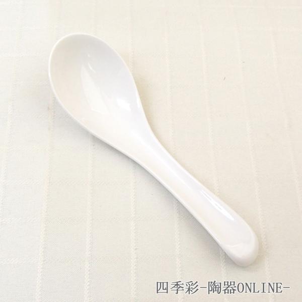 スープスプーン 小  ホワイト 白 強化磁器 中華食器 業務用 美濃焼 m50100094