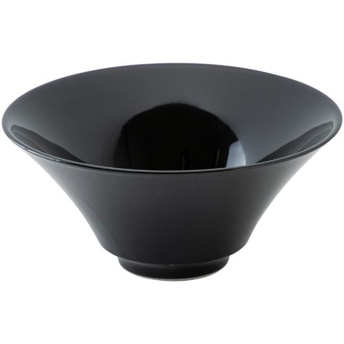 丼 深口ラーメン丼 黒 21.5cm 白翔 おしゃれ 中華食器 業務用 美濃焼
