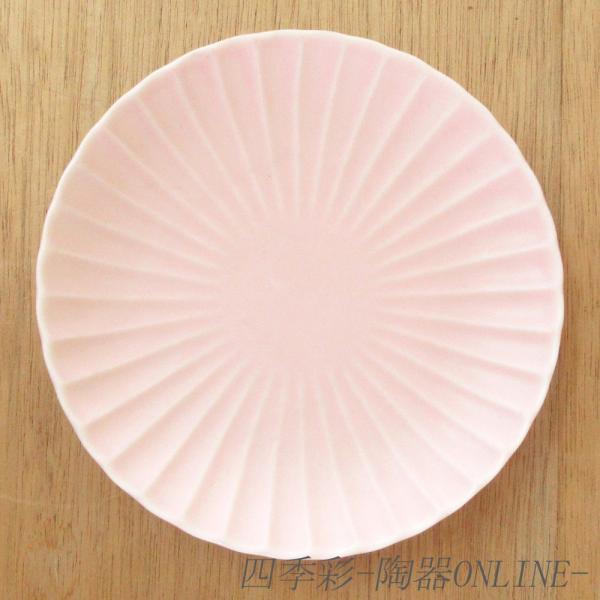 皿 中皿 プレート 16.5cm丸皿 ピンク おしゃれ かすみ 和食器 業務用 美濃焼