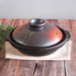 土鍋 浅鍋 カラー土鍋 7号 明志野 直火専用 業務用 日本製 美濃焼