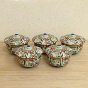 六代 佐藤走波 染錦椿草花文 湯呑み揃 : 食器のみつはた - 通販