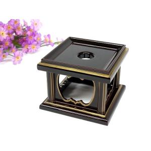 おりん台　34(仏具、仏壇) PC六角りん台3.5号(面金溜塗) 仏壇 仏具 リン おりん 国産品