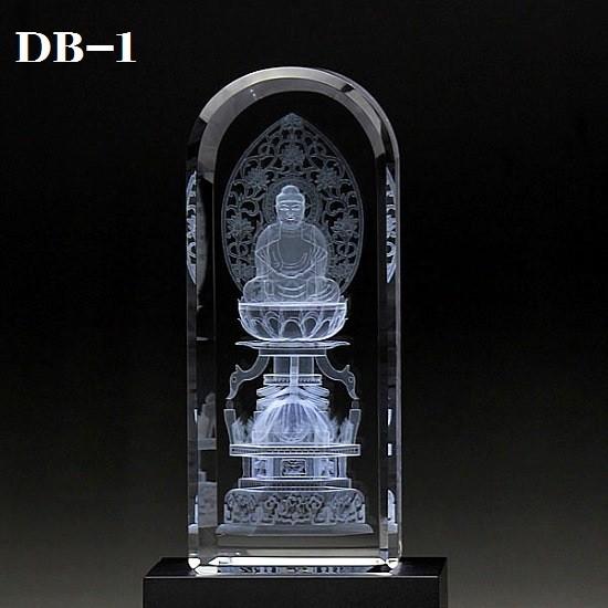 クリスタルガラス 癒しのお仏像 DB-1 座釈迦 LED照明台付 クリスタルガラス 仏像 本尊 座釈...
