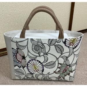 葉柄和装用バッグ ホワイト・ブラック 正絹素材のオシャレな和装バッグ（着物バッグ） : 悉皆屋