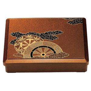 木製8.5寸布目松花堂 溜 仕切付 弁当箱 おしゃれ 業務用 容器 盛り付け