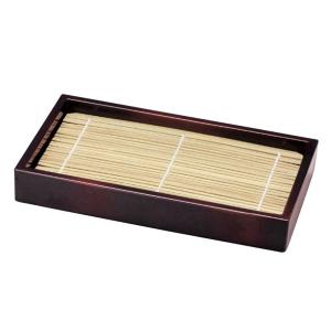 長角盛ざる 竹ス付 黒天朱 和食器 そば皿 そばせいろ お蕎麦 ざるそば