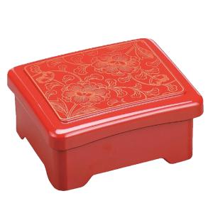 【5個セット　再出品その三】赤い漆器 重箱 蓋付き（鰻の長焼用）新品•未使用 かつ重 竹 うなぎ 重箱 器 容器 ひつまぶし 鰻 日本製 土用の日 丼 お