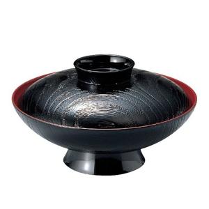 福井クラフト 煮物椀 耐熱7寸 小槌椀 黒内朱 耐熱ABS樹脂 f8-210-7