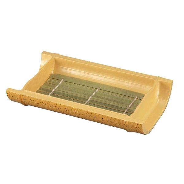 越前ゴマ竹盛器(浅)竹ス付 和食器 そば皿 そばせいろ お蕎麦 ざるそば ざる蕎麦 業務用 家庭用 ...