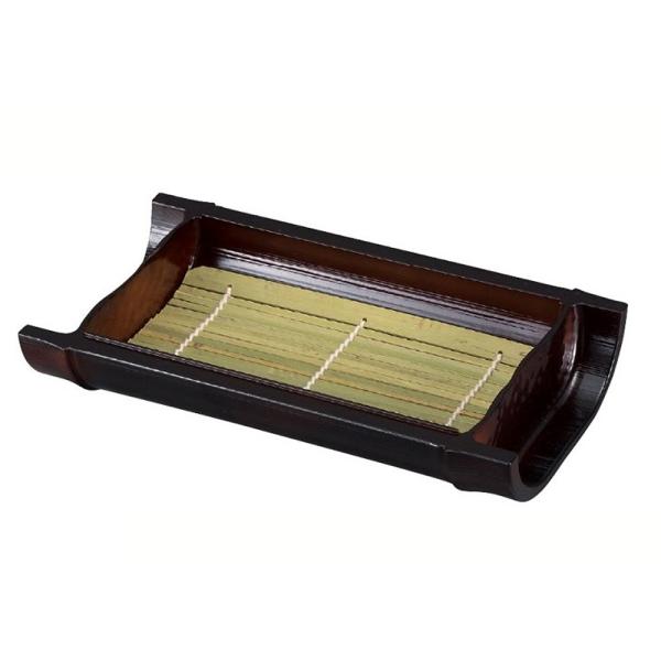 越前すす竹盛器(浅）竹ス付 和食器 そば皿 そばせいろ お蕎麦 ざるそば ざる蕎麦 業務用 家庭用 ...