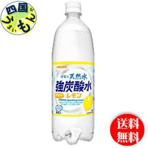 サンガリア　伊賀の天然水 強炭酸水　レモン（1Lペットボトル×12本入）１ケース（12本）