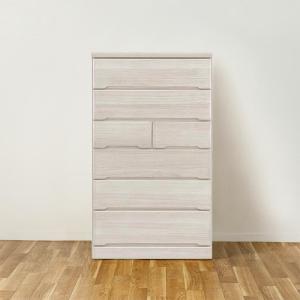 ハイチェスト 幅80cm おしゃれ 収納 衣類 大容量 タンス 6段桐 国産マースト 80-6ホワイト (配送員設置)