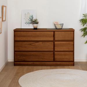 無印良品 ウォールナット材チェスト 6段 ワイド 幅80cm 高さ120cm