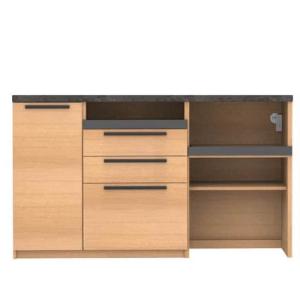 パモウナ キッチンカウンター 幅140 食器棚 レンジ台 日本製