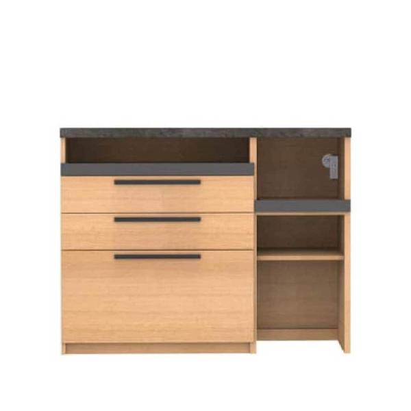 パモウナ キッチンカウンター 幅120 食器棚 レンジ台 日本製 カウンター オーチェ SY-S 1...