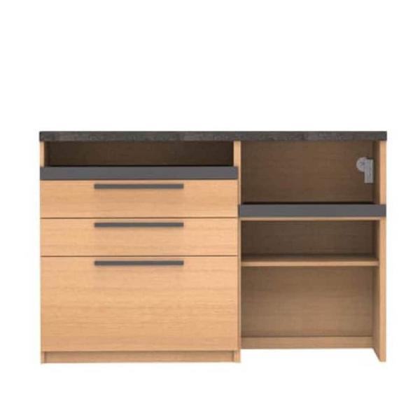 パモウナ キッチンカウンター 幅140 食器棚 レンジ台 日本製 カウンター オーチェ SY-S 1...