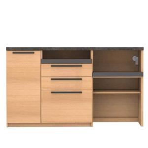 パモウナ キッチンカウンター 幅120 食器棚 レンジ台 日本製