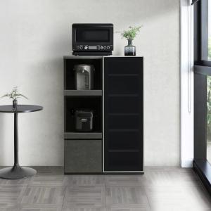 ミニ食器棚 デセオ80KB−A(板戸) WH石目 (配送員設置) : 島忠