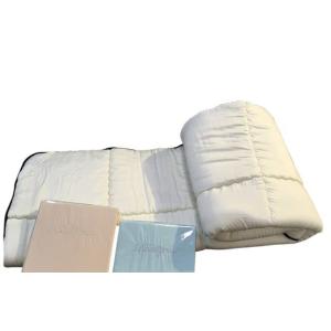 シモンズ 【寝装品3点セット】４５厚　ラグジュアリーブラックコンポII　　ＬＬ１４５１　ワイドダブル（アイボリー／ブルー） (玄関先お渡し商品)