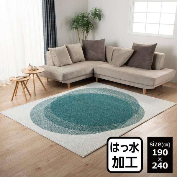 撥水ラグ　フロウ　１９０×２４０　ＧＮ (玄関先お渡し商品)