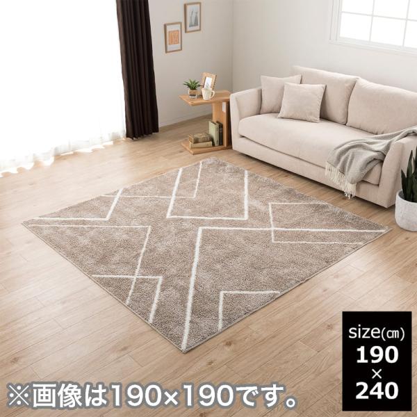 ラグ　リネア　１９０×２４０　ＢＥ (玄関先お渡し商品)