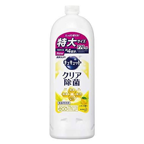 キュキュット 食器用洗剤 クリア除菌 レモンの香り 詰め替え 770ml(4回分)