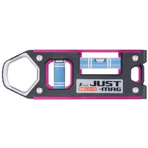 シンワ測定 73413 仮設工レベル JUST-MAG 100mm MG付 ピンク ●