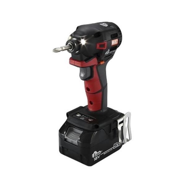 マックス PJ-ID153R-B2C/1850A 充電式インパクトドライバ(赤) 18V(5.0Ah...